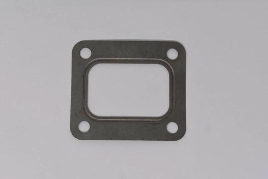 Garrett T4 Turbo inlet flange gasket, 4-bolt design, stainless steel, compatible with Jack Spania Racing engine parts.