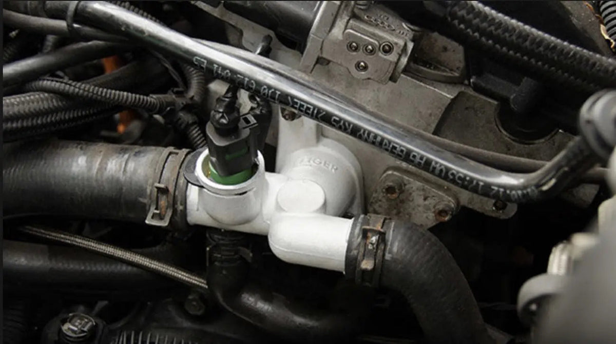 Jack Spania Racing cast aluminum coolant flange gasket for VW Mk4 Golf, Jetta GLI, GTI, TT 337 1.8T engine cylinder head.