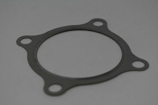 Stainless steel 3-inch turbo downpipe gasket for GT30 GT35 T3 T2 T4 T6 turbos, by Jack Spania Racing, showing the gasket and flange.