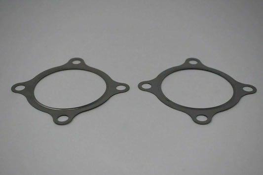 Stainless steel 2x 3-inch 4-bolt turbo downpipe gasket for GT30 GT35 T3 turbochargers, compatible with Jack Spania Racing engine parts