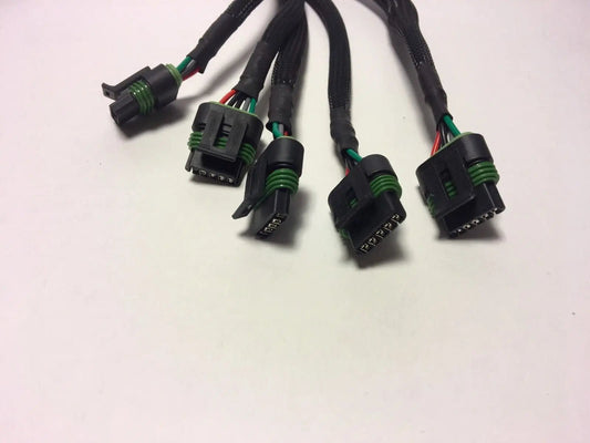 Jack Spania Racing 034 Motorsport AAN Plug-In Wiring Harness for VW/Audi 2.0T engine high output wiring kit, detailed view of the harness.