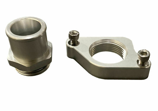 Jack Spania Racing Acura Integra GSR B18C1 DC2 upper coolant housing water neck, 1.25 inch engine part with metal finish