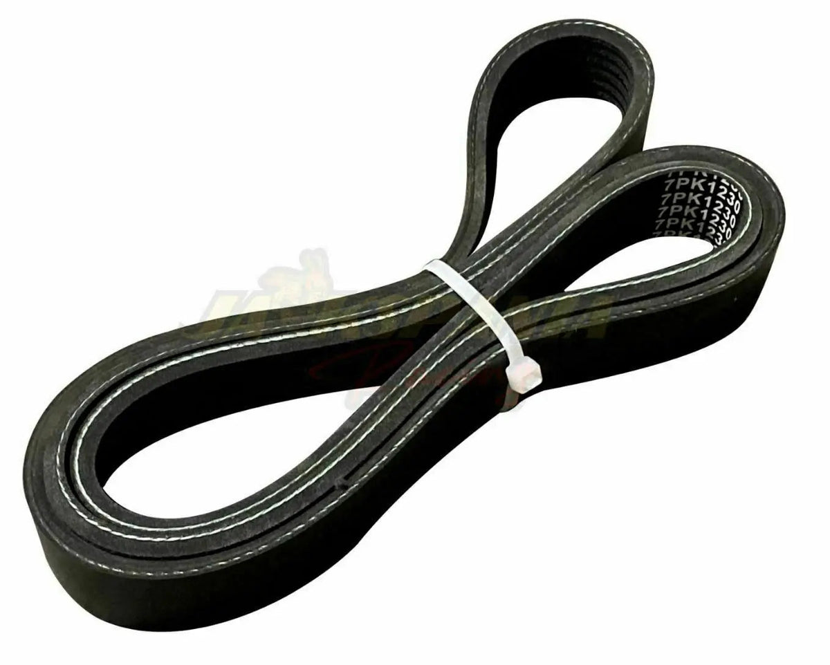 Jack Spania Racing replacement serpentine belt for K-Tuned AC PS Eliminator Kit, 7PK1230, 7-rib engine part.