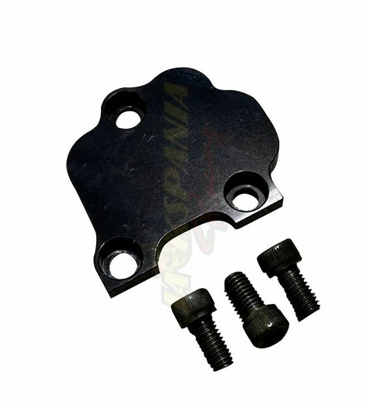 Honda K Series VTEC block off plate by Jack Spania Racing for K20 and K24 engines, shown on an engine part.