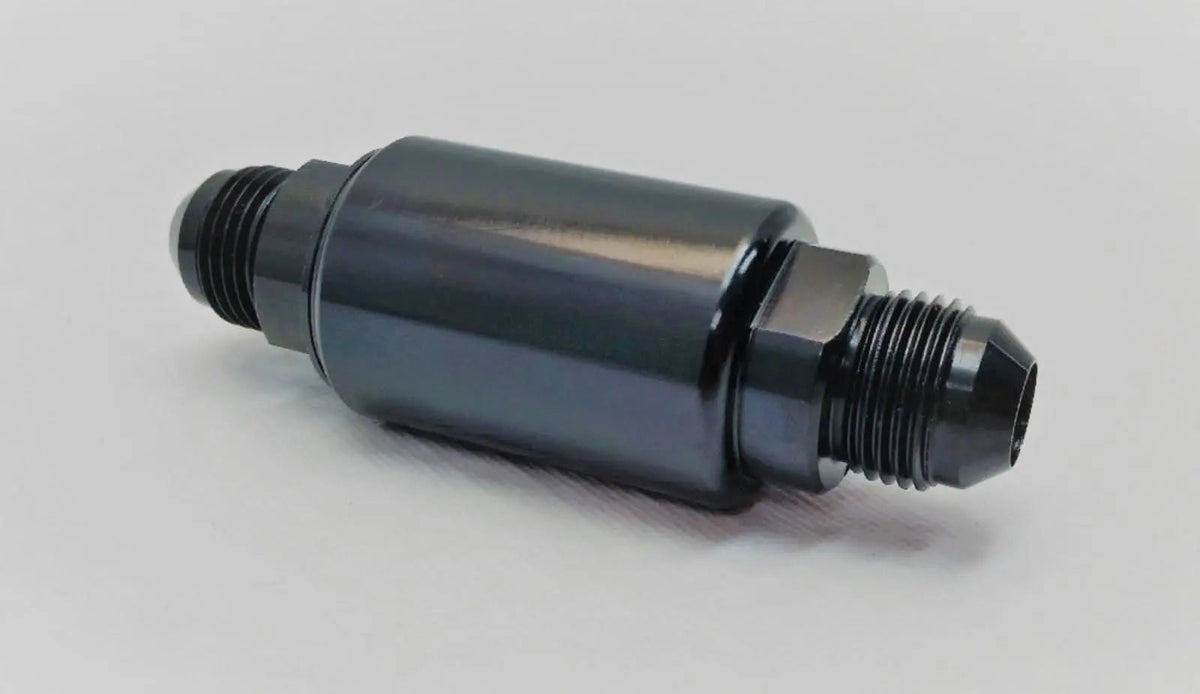 Motor K Swap AN8 100 Micron Black Aluminum Inline Fuel Filter Petrol Universal - Jack Spania Racing