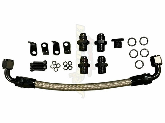 Billet OE LS fuel rail kit from Jack Spania Racing for GM LS1, LS2, LS6 V8 EFI engines on stock intake manifolds.