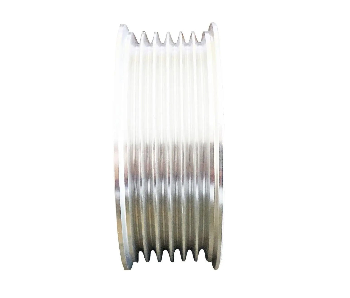 Aluminum grooved tensioner pulley for LS engines by Jack Spania Racing, designed for LS1, LS2, LS3, and LS6 engine parts.