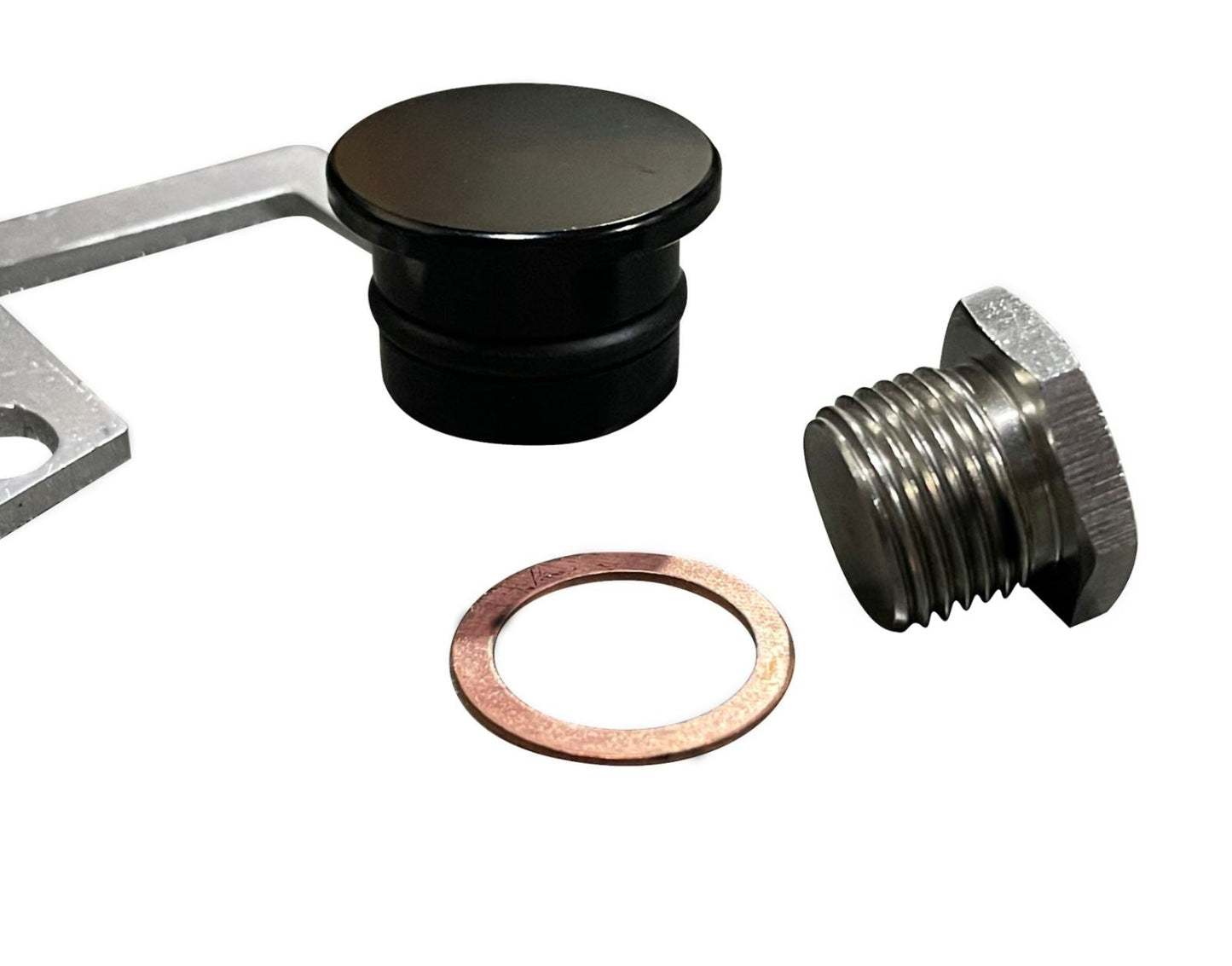 Jack Spania Racing heater core thermostat plug kit for K20 K24 engine swaps on Honda Civic, Integra, and CRX models.