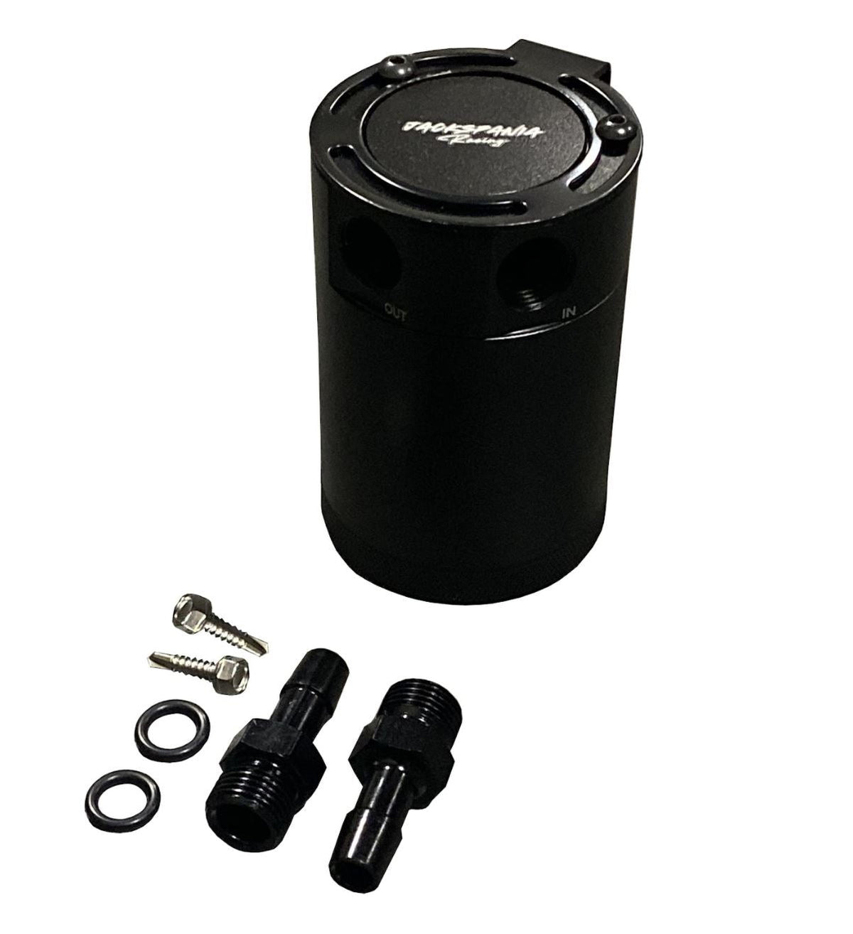 Oil Catch Can Tank 2-Port Baffled Reservoir Breather Universal Reservoir USA - Jack Spania Racing