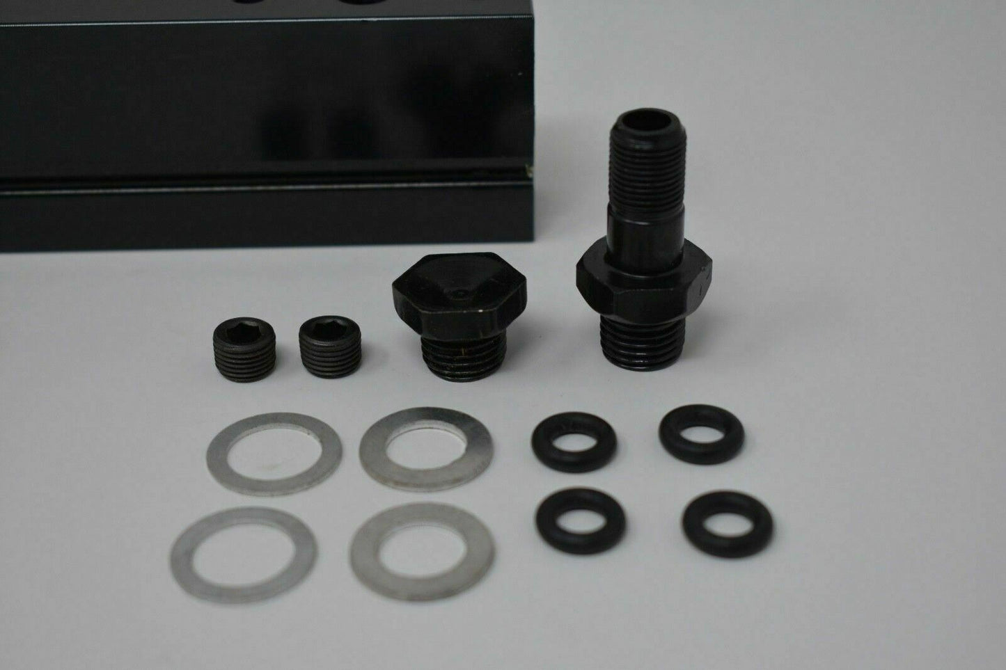 Fuel pressure regulator gauge rail for Honda Acura B D Series engine, by Jack Spania Racing, showing pressure readings on the gauge.