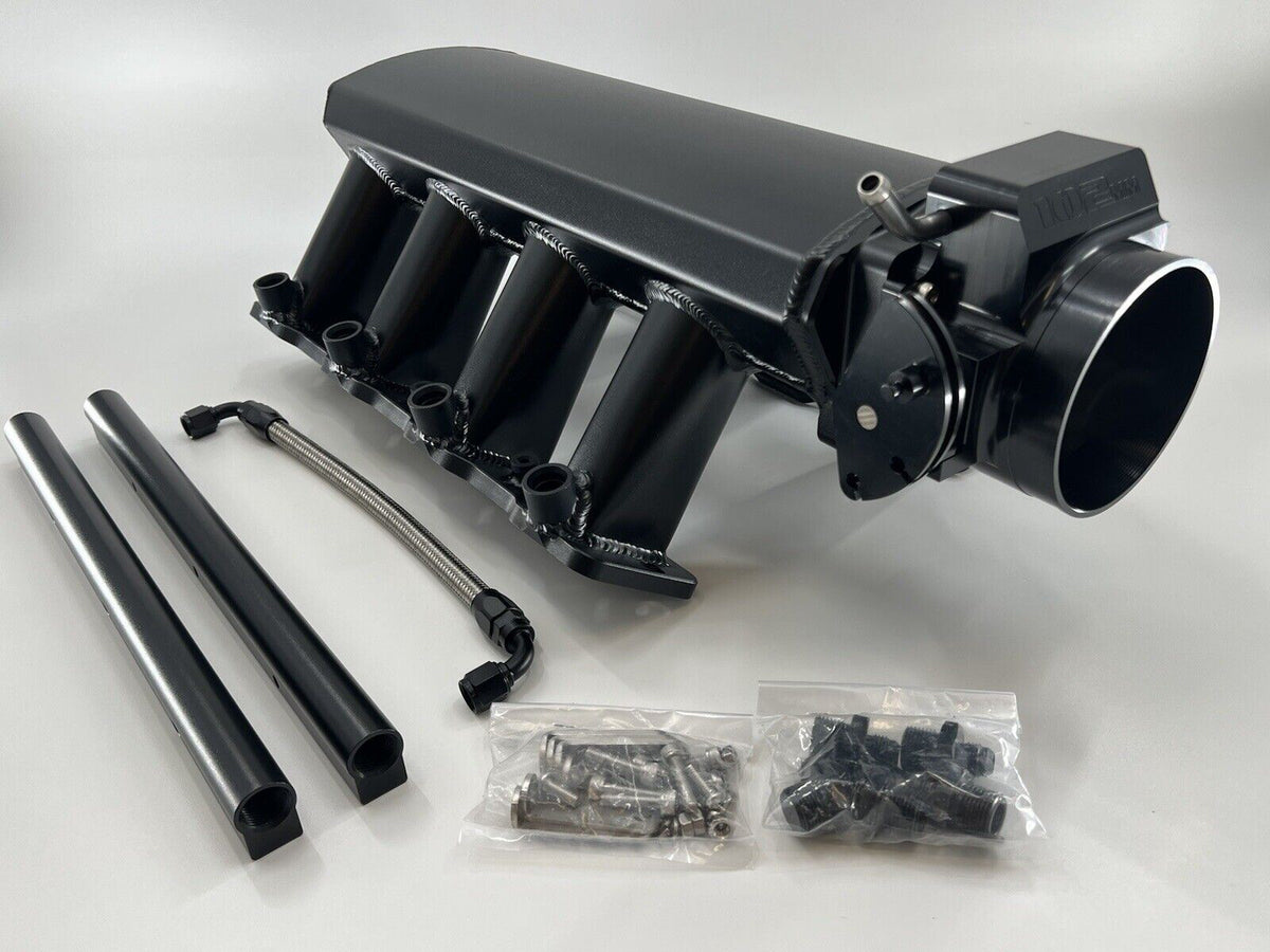 Chevrolet LS fabricated intake manifold throttle body for LS3 L92 engines, manufactured by Jack Spania Racing.