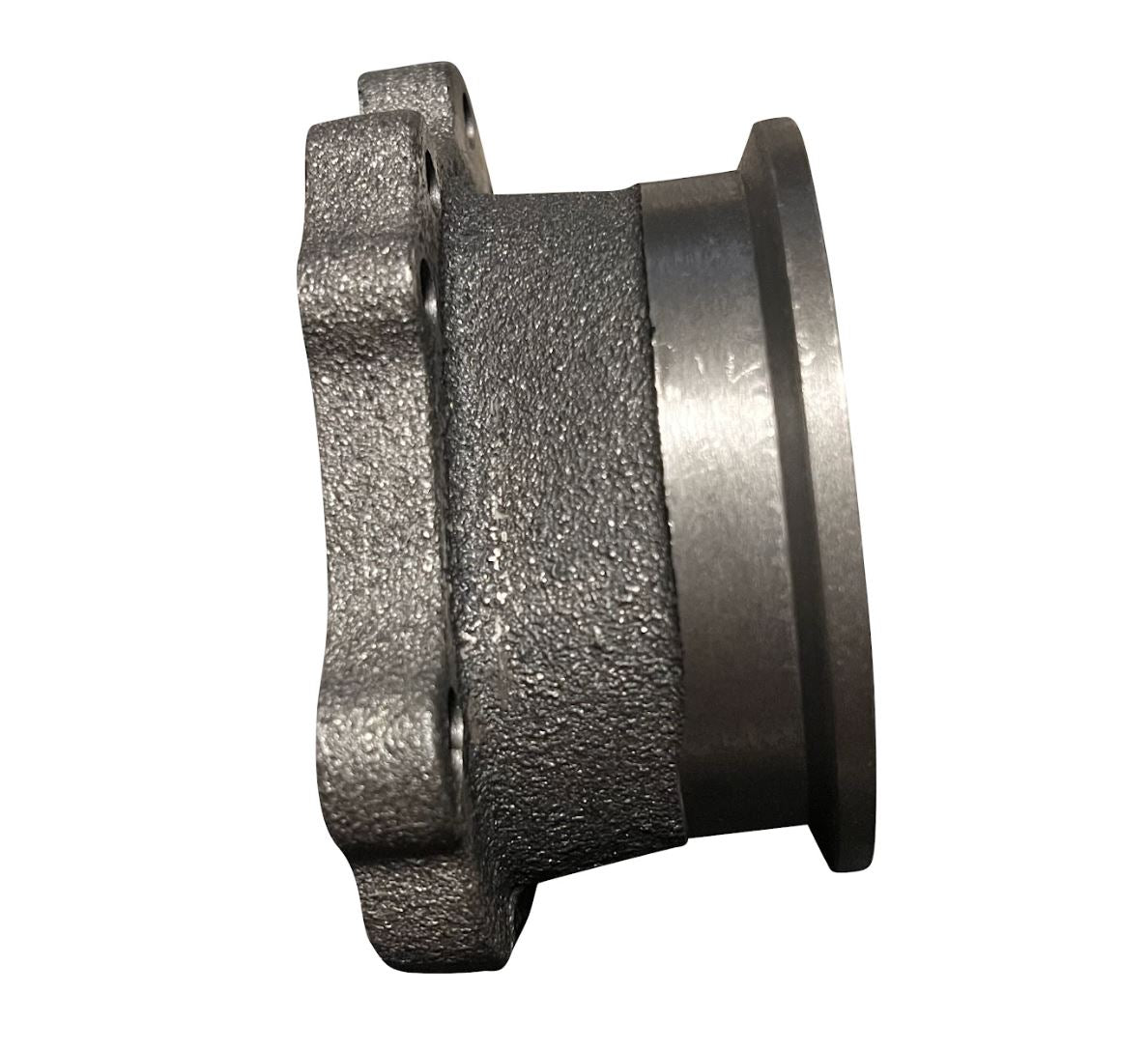Jack Spania Racing GT25 GT28 3-inch to 8-bolt V-band turbo exhaust flange adapter for engine exhaust systems.