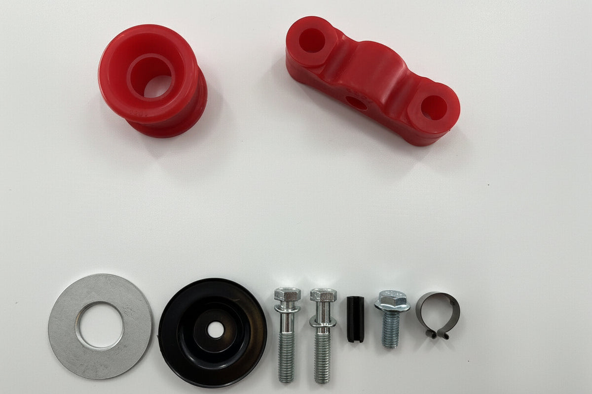 Jack Spania Racing polyurethane poly shifter bushings for EG, EK, Si, Type R, B Series suspension upgrade, shown in the image.