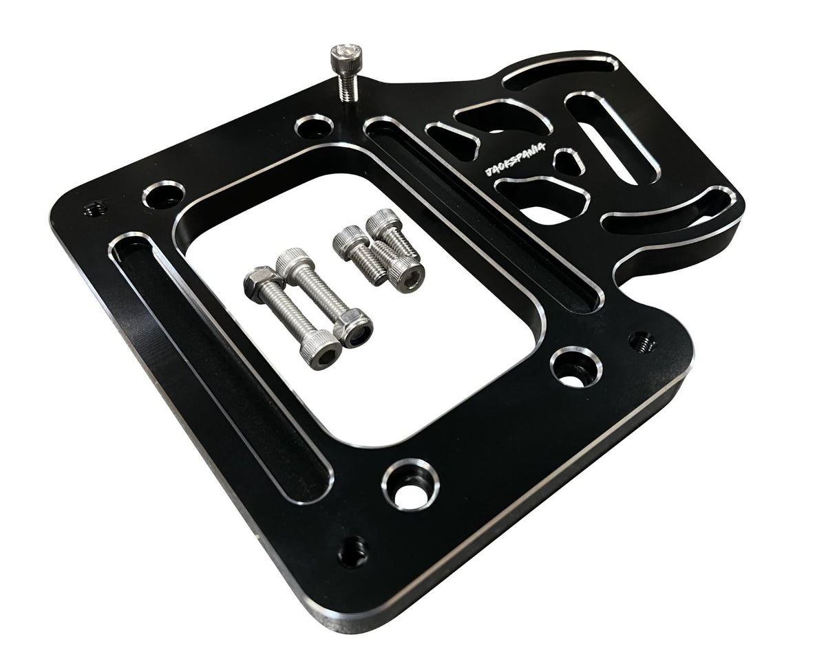 Jack Spania Racing billet aluminum staging brake mounting plate for K-series K20 K24 shifter box, transmission part with precision machining