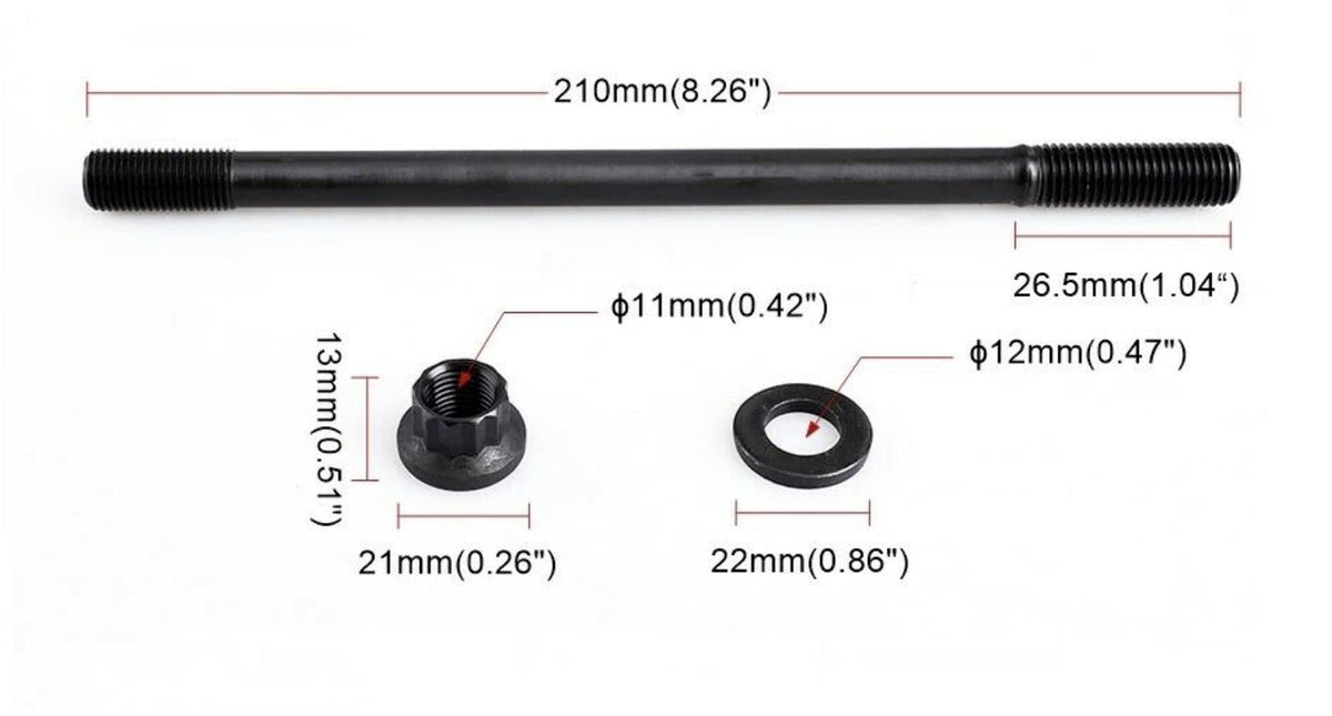 Cylinder head stud kit for Honda Prelude H22A series engine, manufactured by JackSpania Racing, including multiple engine studs.