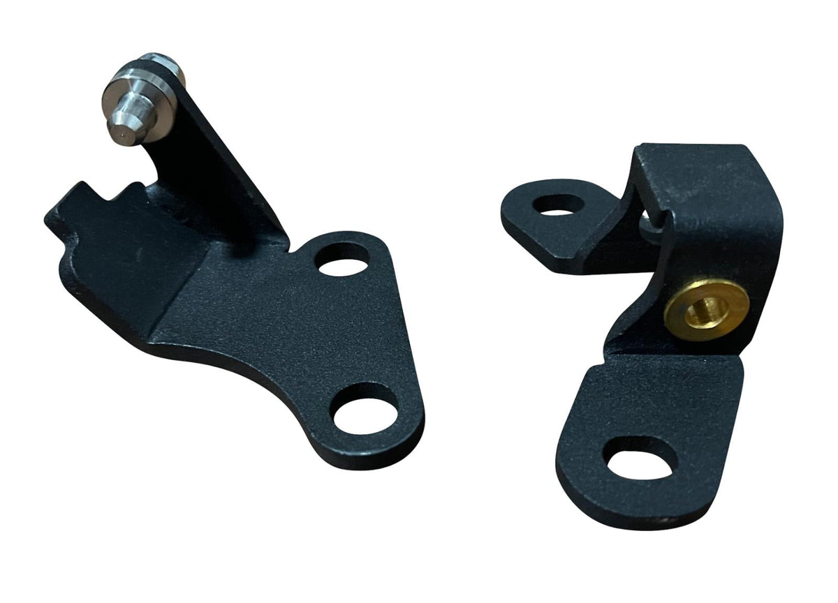 Exterior quick release door hinge brackets for Honda Acura Civic EG EK CRX EF DC S2000 by JackSpania Racing, shown on vehicle door.