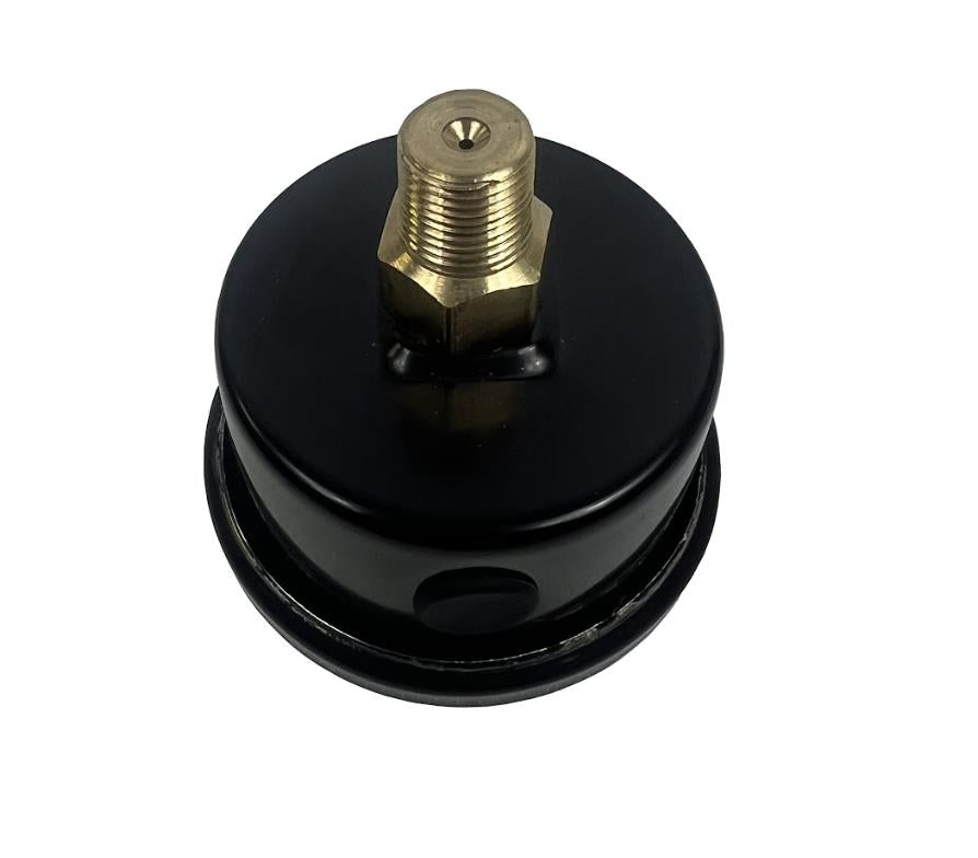 JackSpania Racing universal shock proof fuel pressure gauge showing 0-100 PSI for engine performance monitoring