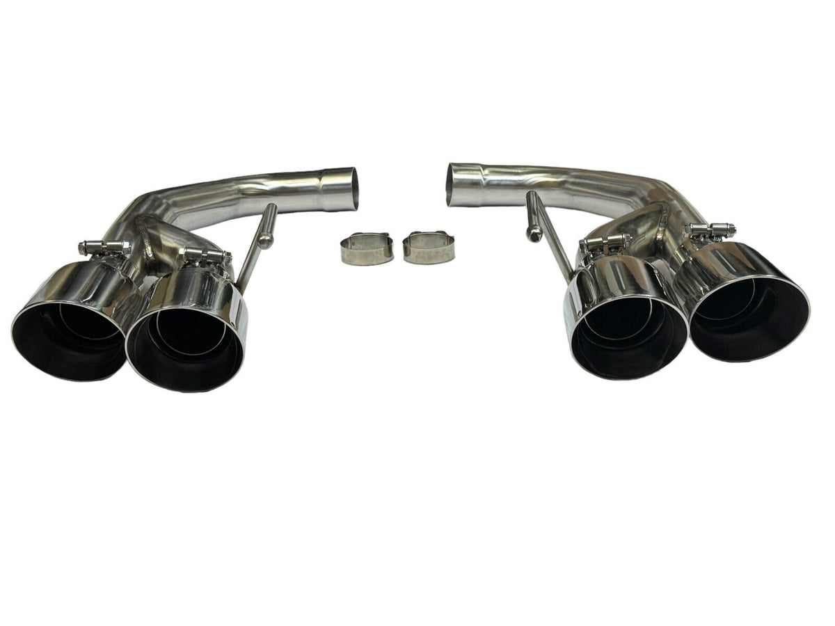 Quad Axle Back 2.5" Exhaust Pipe Kit For Ford Mustang GT 5.0 V8 Coyote 2018-2023 - JackSpania Racing