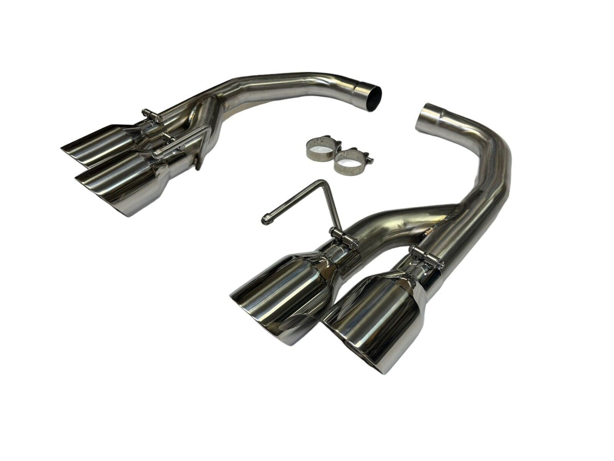 Quad Axle Back 2.5" Exhaust Pipe Kit For Ford Mustang GT 5.0 V8 Coyote 2018-2023 - JackSpania Racing