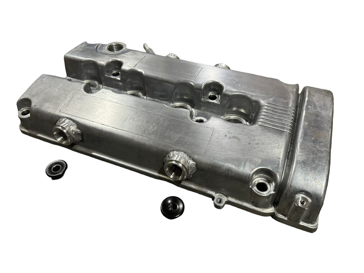 JackSpania Racing B Series vented valve cover baffle for Honda B16 B18 VTEC engines, featuring AN10 fittings for engine performance.