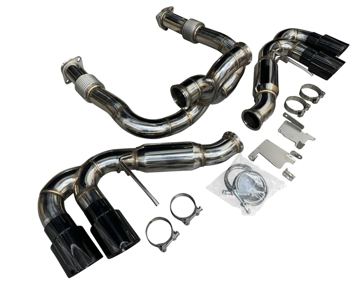 JackSpania Racing exhaust pipe for Chevrolet Corvette C8 2020+ 6.2L V8, 3-inch muffler pipe, catback exhaust system component