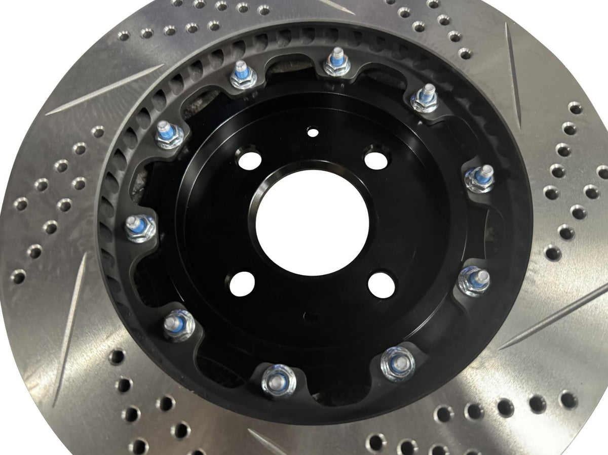 JackSpania Racing JSR Street Series big brake kit with drilled slotted 2-piece rotor and caliper for 92-00 Honda Civic front drivetrain upgrade