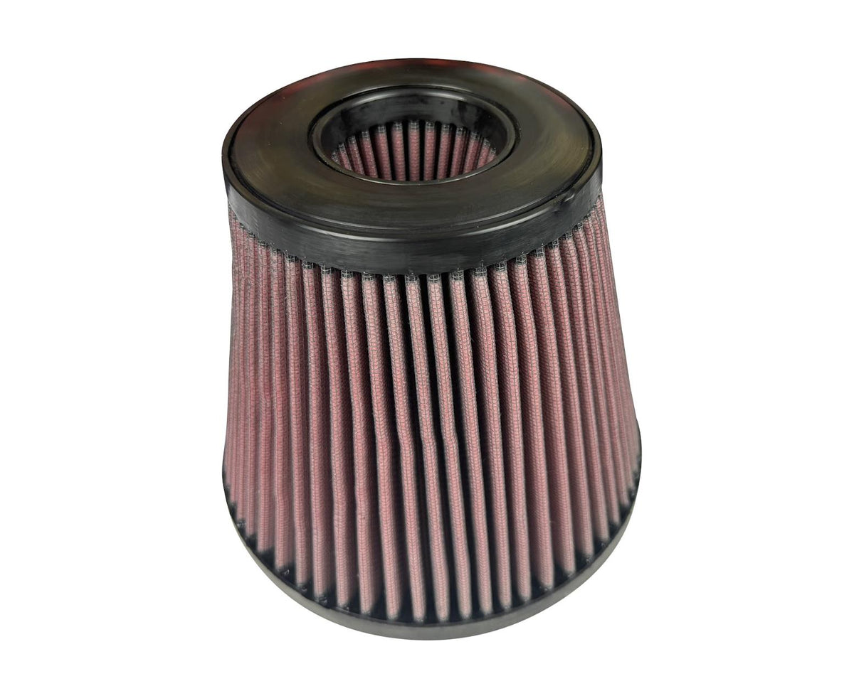 JackSpania Racing high flow replacement air intake filter for 5x7 inch engine air intake systems, compatible with JLT and S&B filters.