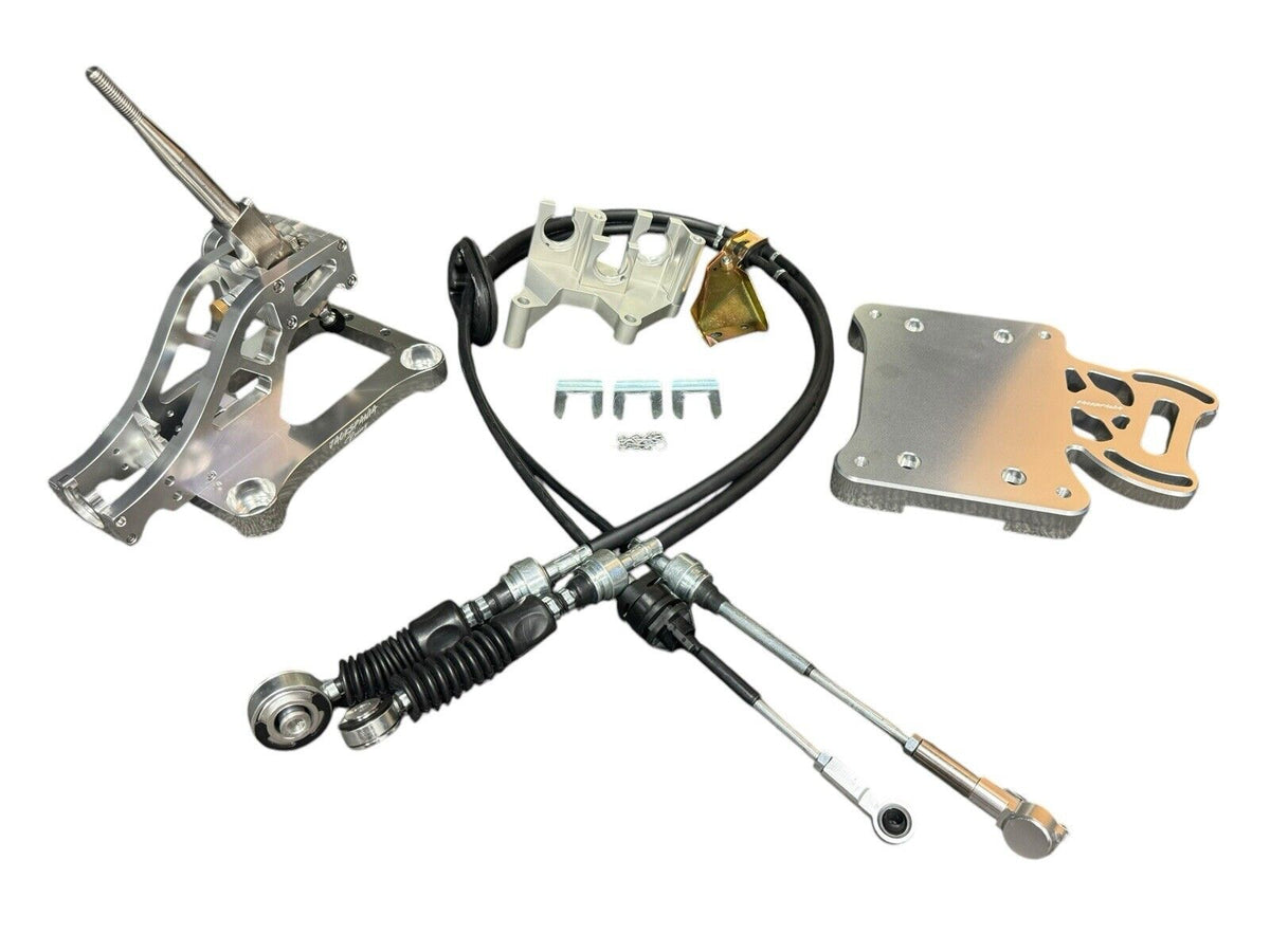 JackSpania Racing shifter shift box cables and trans staging plate for J Series J32 J35 J swap Honda Civic and Integra Si.