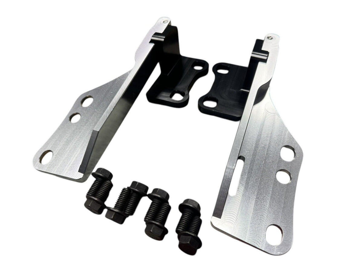 JackSpania Racing billet quick hood hinge release latch bracket for Nissan 240SX S14 engine hood, durable metal construction.
