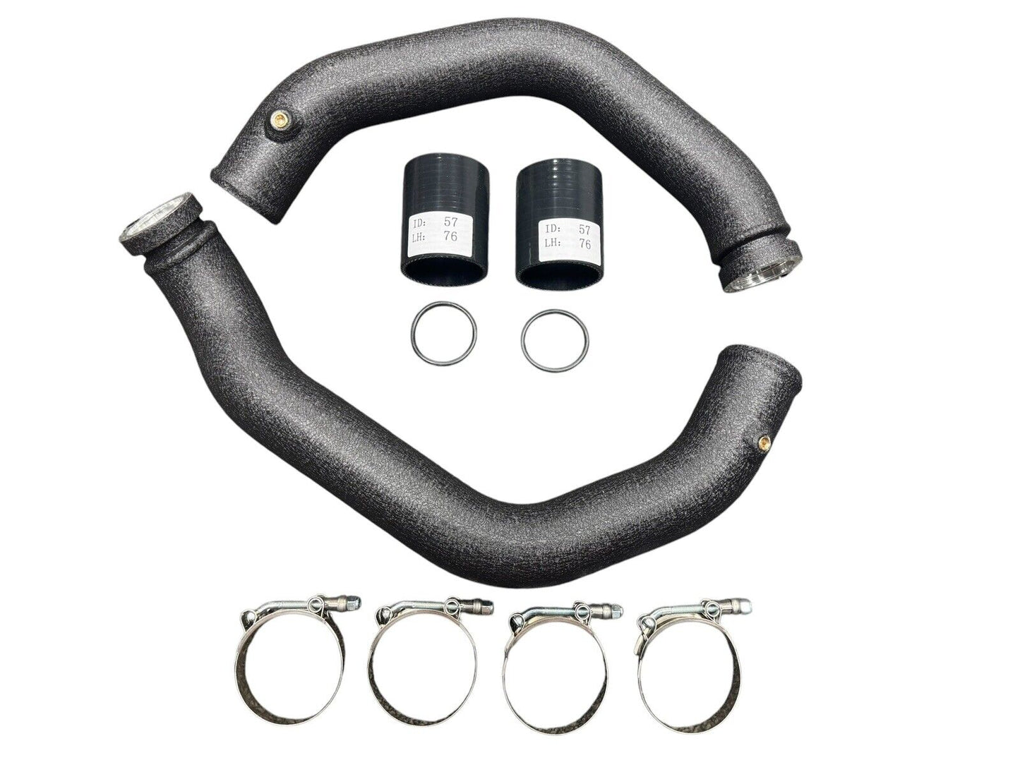 JackSpania Racing charge pipe upgrade kit for BMW M3, M4, M2 Competition F80, F82, F87 S55 engine parts, metal and silicone components
