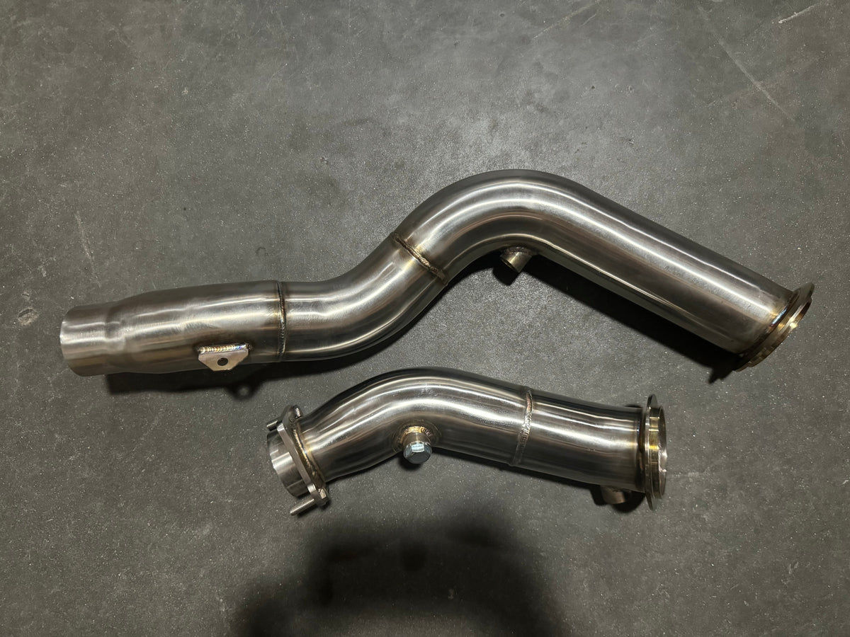 Stainless steel 3-inch downpipe for BMW S55 F80 F82 F87 M3 M4 F80 F82 F83 exhaust system by JackSpania Racing