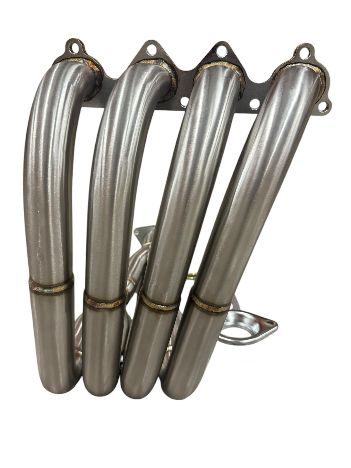 JackSpania Racing H2B header for H Series Swap SP 4-2-1 H22A F20B exhaust header with polished finish, showcasing the exhaust pipe details.