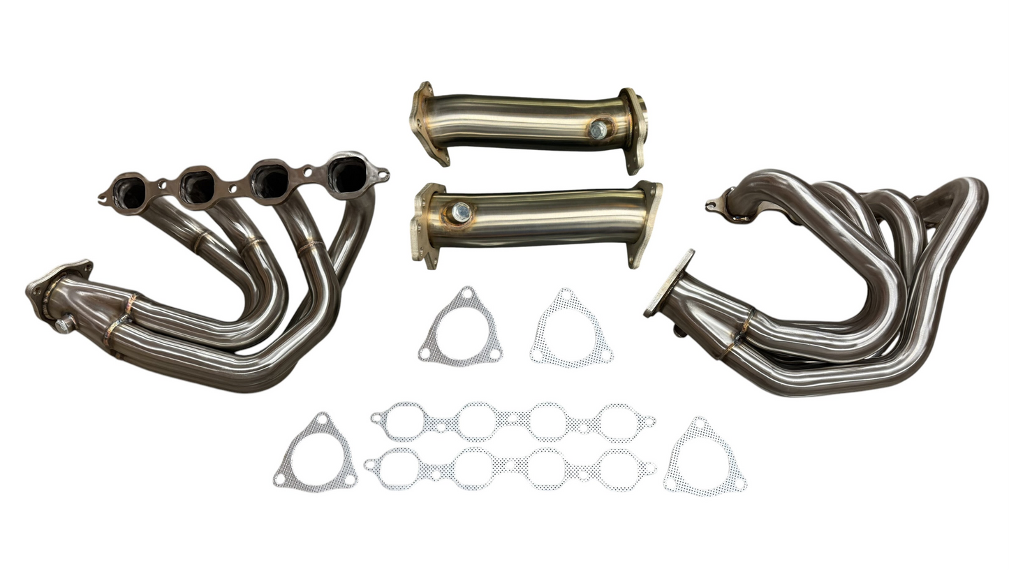 JackSpania Racing C8 Corvette 1 7/8" headers for 6.2L LT2 engine, exhaust parts for 2020-2025+ models, shiny metal finish