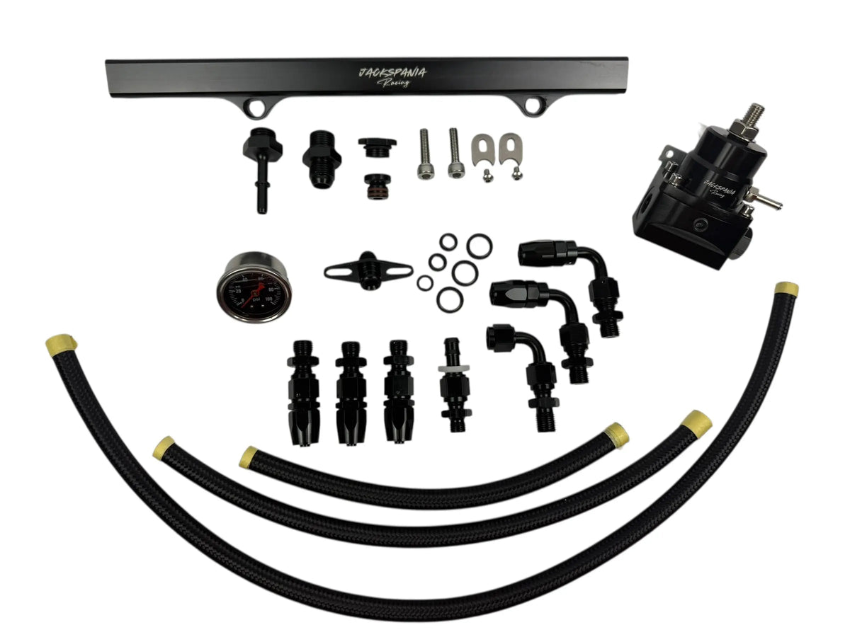 Jack Spania Racing K Series Budget Tucked K Swap Fuel Line System Kit with AN6 fittings for K20, K24, DC2, EG, and EK Civic Integra