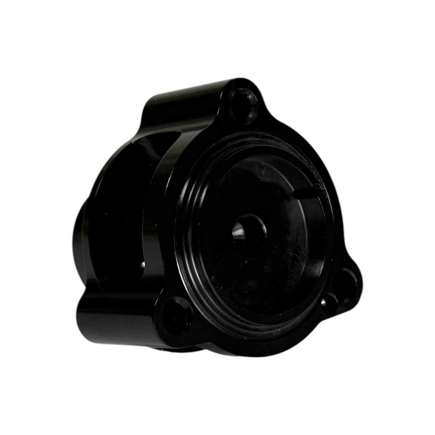 JackSpania Racing blow off valve diverter valve for Audi Volkswagen 2.0T TFSI engine, showing the black and metal component on a white background.