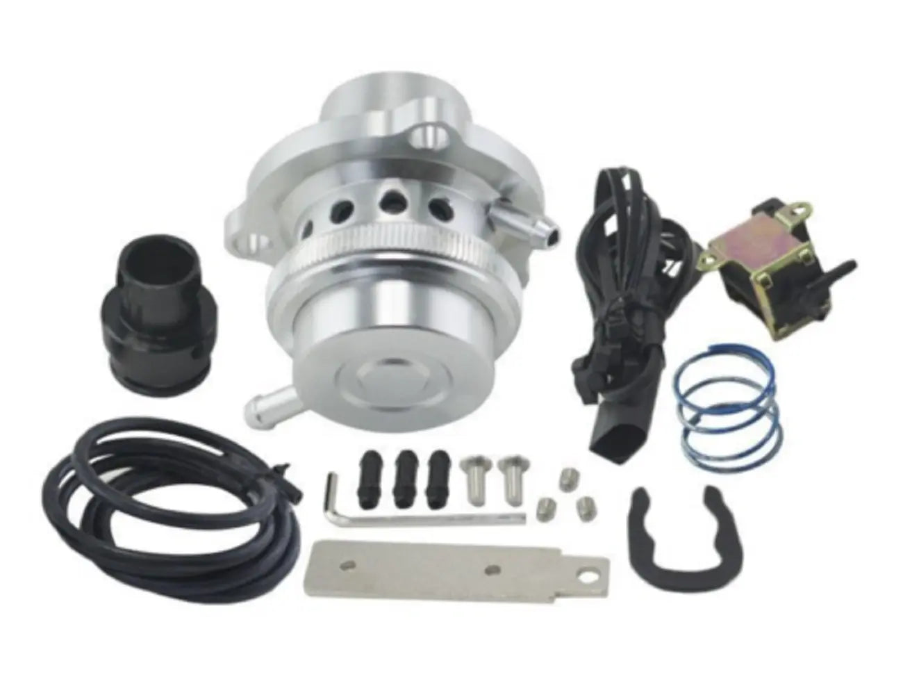 Jack Spania Racing turbo blow valve BOV kit for VW Audi MK5 MK6 2.0T FSI TSI engines, with turbo and engine components visible.