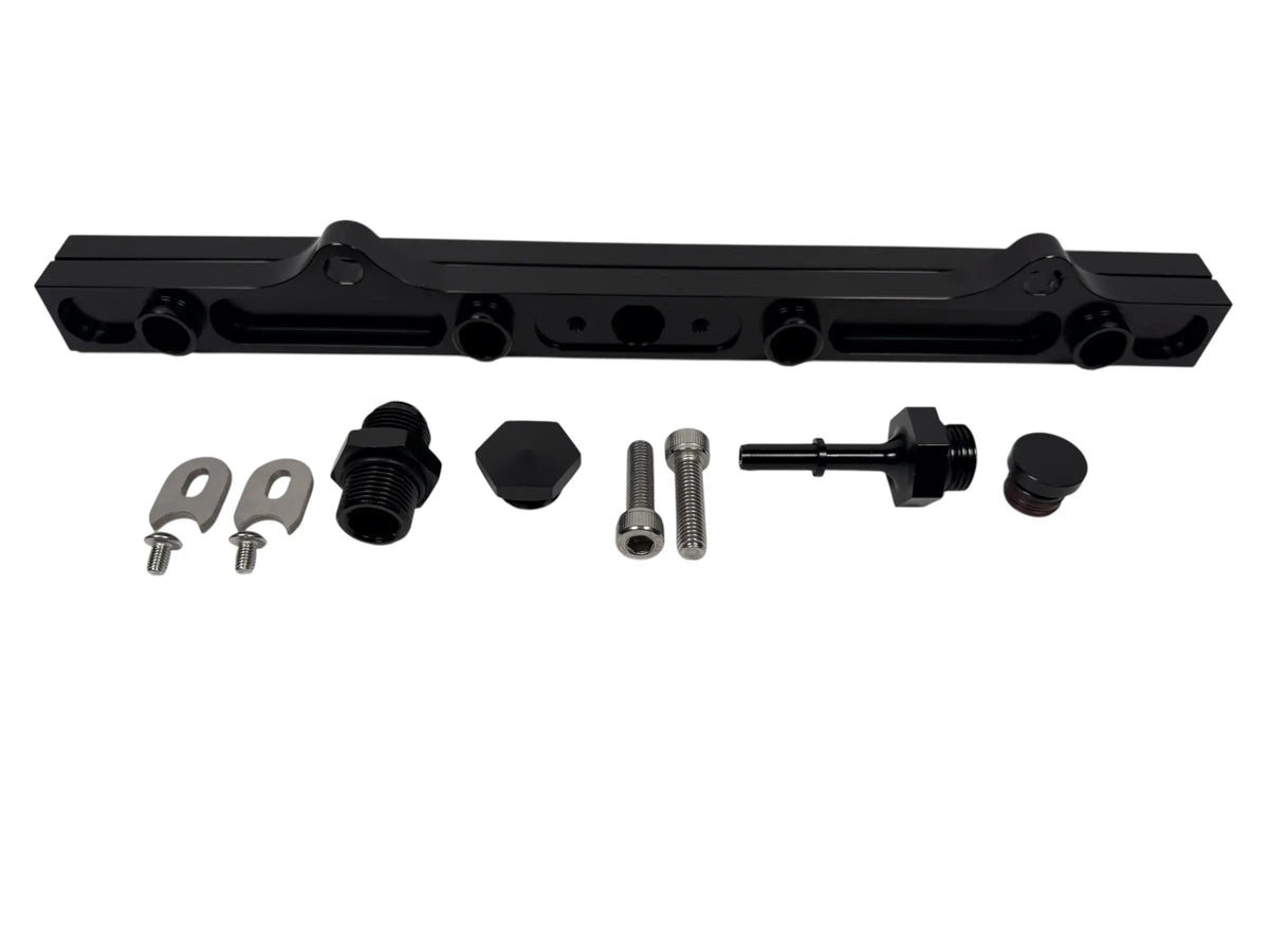 6AN 8AN Billet CNC Fuel Rail for Honda Acura K Swap EG EK engine by Jack Spania Racing, featuring precision-machined metal construction.