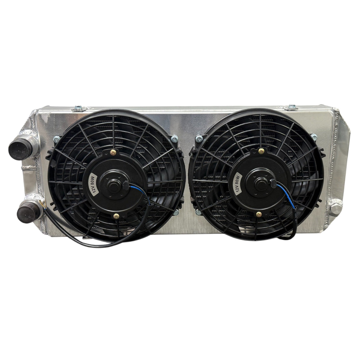 Full size tucked radiator for Honda Acura B Series K Series engines, Jack Spania Racing engine part with 16AN shroud.