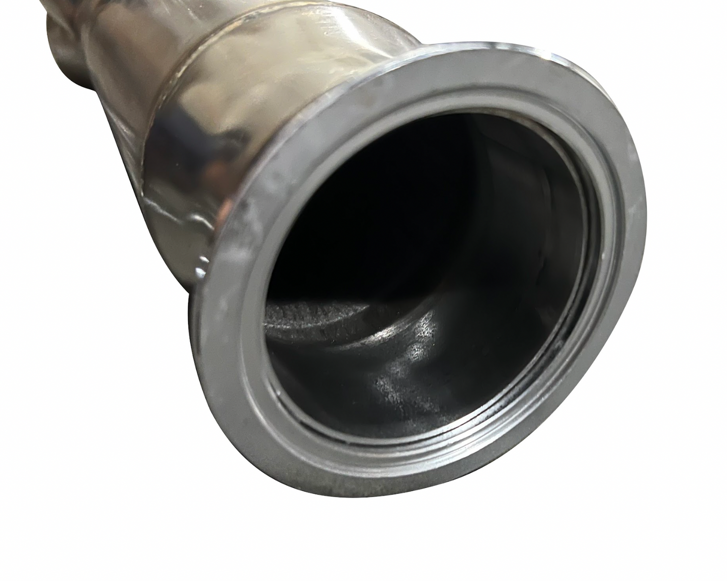 Jack Spania Racing K Series K20 K24 exhaust collector merger with 3-inch V-band tri-y pipe for EG, EK, CRX, EF Si headers.
