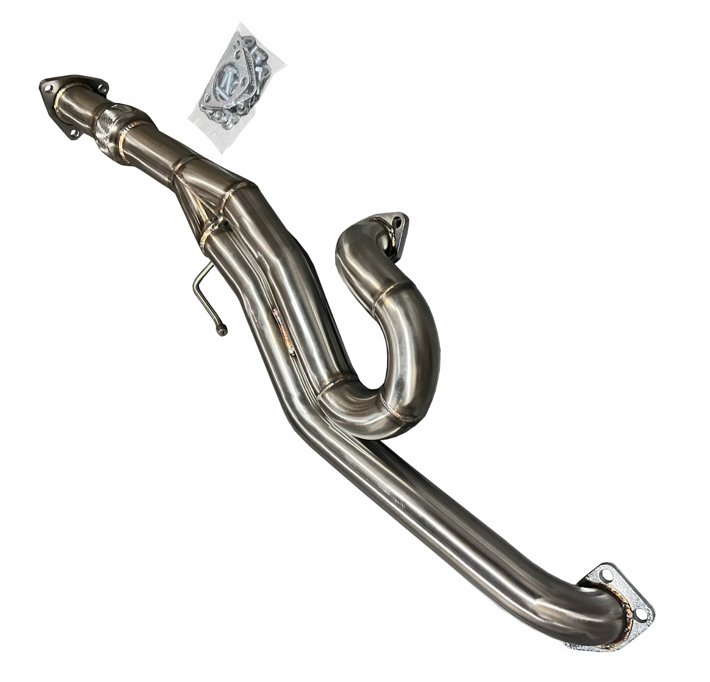 Stainless steel J Series J pipe header for Honda Acura V6 models, compatible with TL, Accord 04-08, and 03-07 by JackSpania Racing.