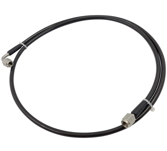 Stainless steel braided clutch line kit for 2001-2005 Honda Civic EM2, transmission parts by Jack Spania Racing with fittings.