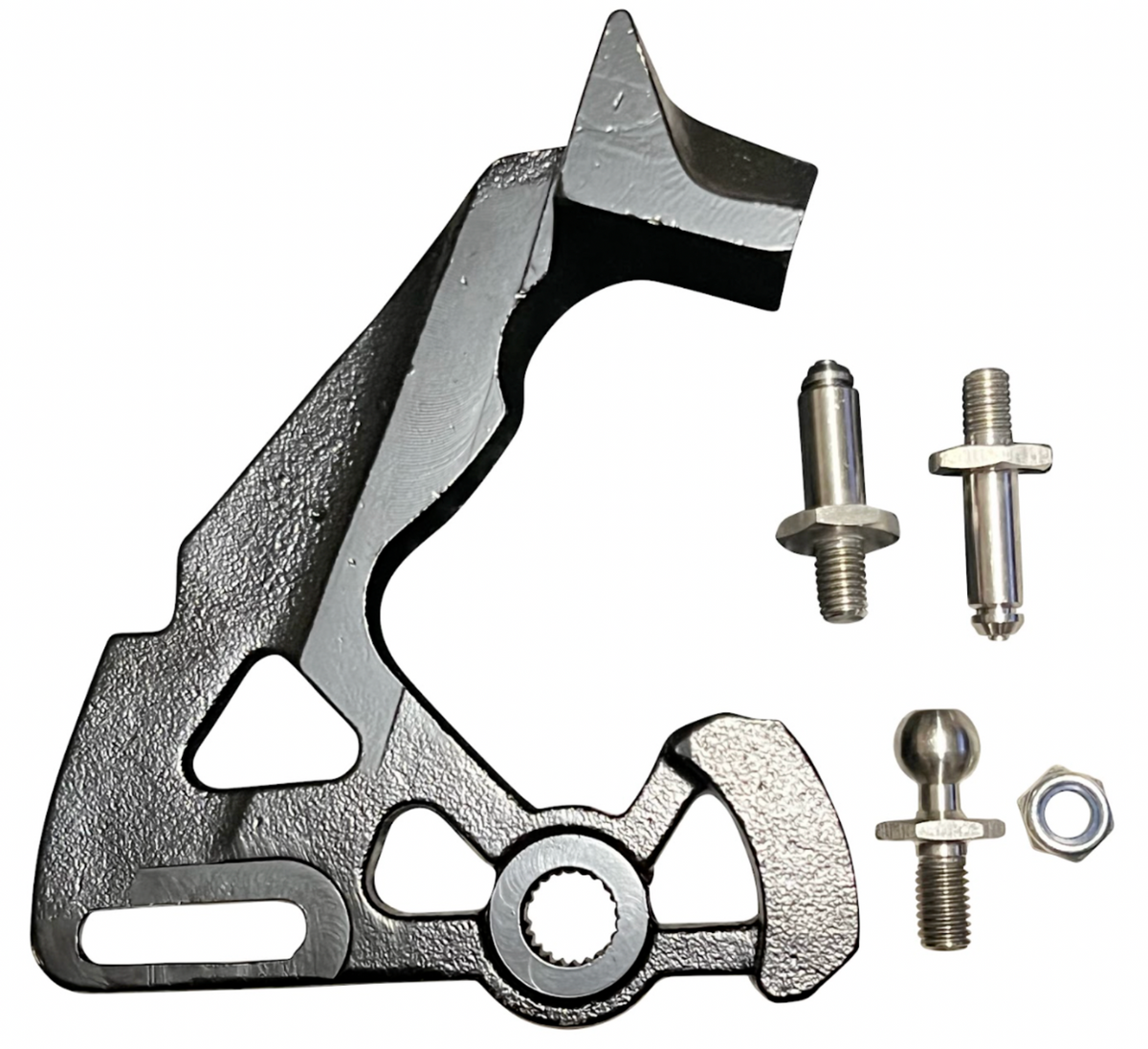 Short shifter for VW Audi Beetle MK5, Golf, Jetta, Octavia, and S3, by JackSpania Racing, showing the transmission part in detail.