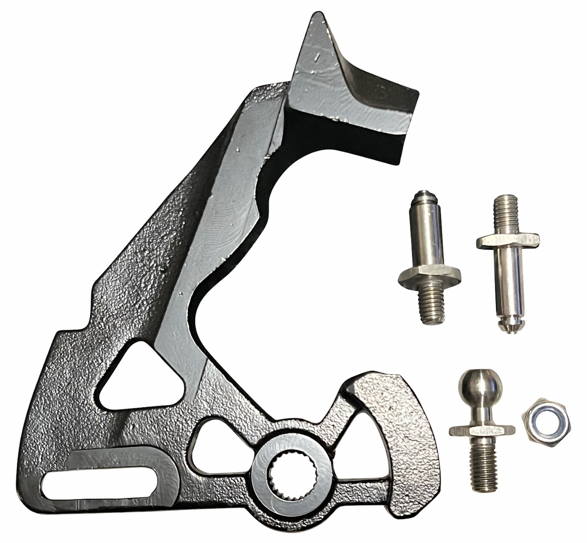 Short shifter for VW Audi MK4-MK7 Golf R Jetta GLI, JackSpania Racing transmission part, shown installed on a vehicle.