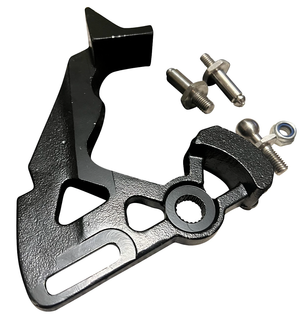 Short shifter for VW Audi MK4-MK7 Golf R Jetta GLI by JackSpania Racing, showing the compact transmission part for enhanced gear shifting.