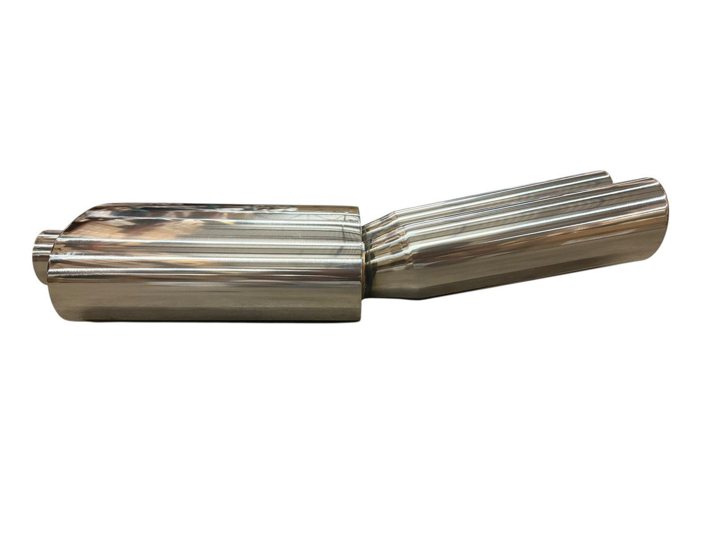 JackSpania Racing Fireball Mega Blastpipe muffler with polished dual tips, designed for high-performance exhaust systems.