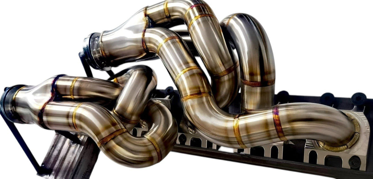 JackSpania Racing Lamborghini Aventador LP700 LP720 LP740 SV LP750 F1 exhaust header showing equal length exhaust pipes and high-performance design.
