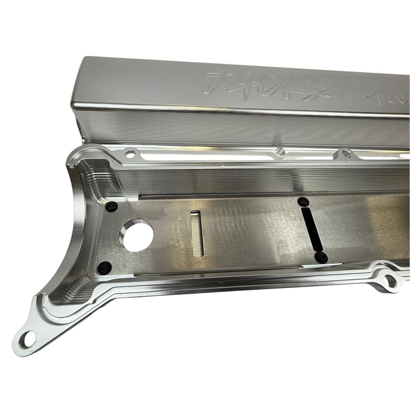 Toyota Supra 2JZGTE VVTI billet valve covers with anodized oil cap and bolts, engine parts from JackSpania Racing.