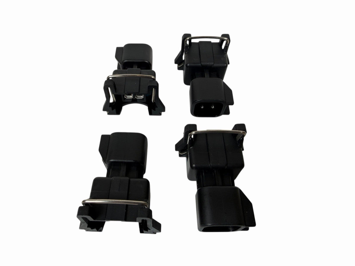 JackSpania Racing EV6 to EV1 fuel injector adapter harness for LS1, LS2, LS3, LSX, LT1 engines, with quick connector design.