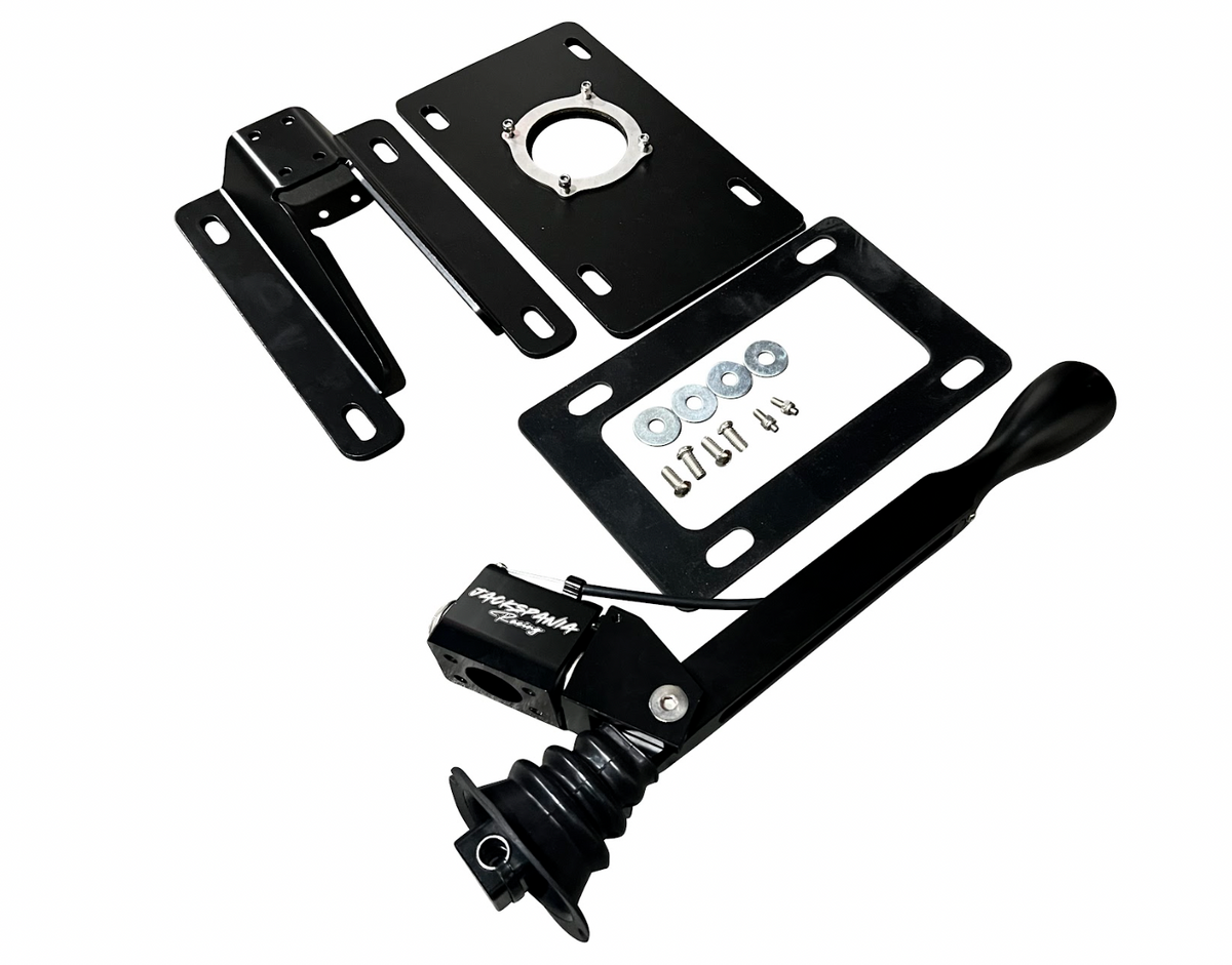 Short shifter V2 for GT86, FR-S, and BRZ from Jack Spania Racing, showing the sleek metallic transmission part with mounting components.