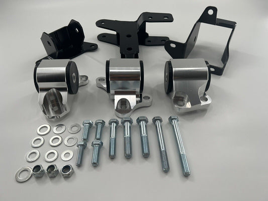 EK B Series AWD Engine Motor Mount Kit for Honda Civic 96-00 B16 B18 B20, by Jack Spania Racing, with 2 bolt engine mounts.